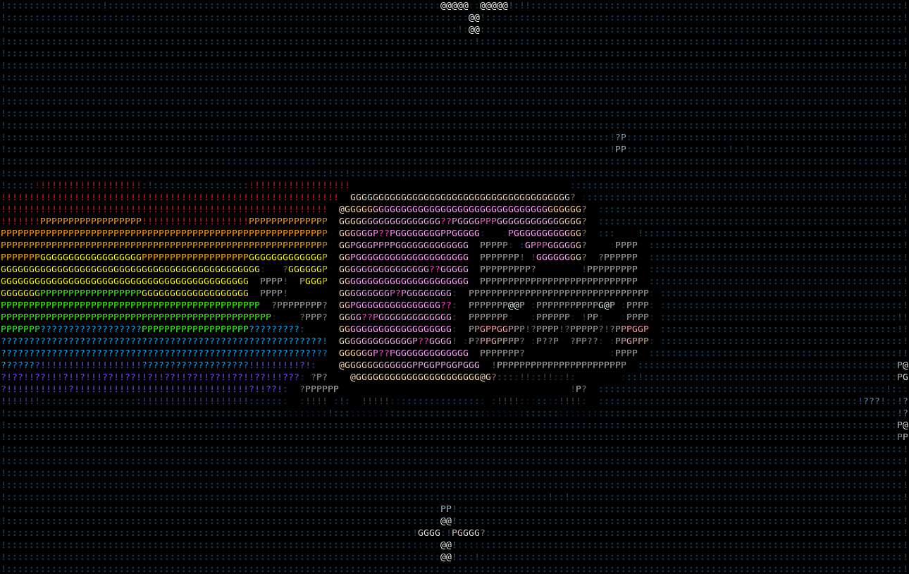 Nyan Cat in text (gradient style)